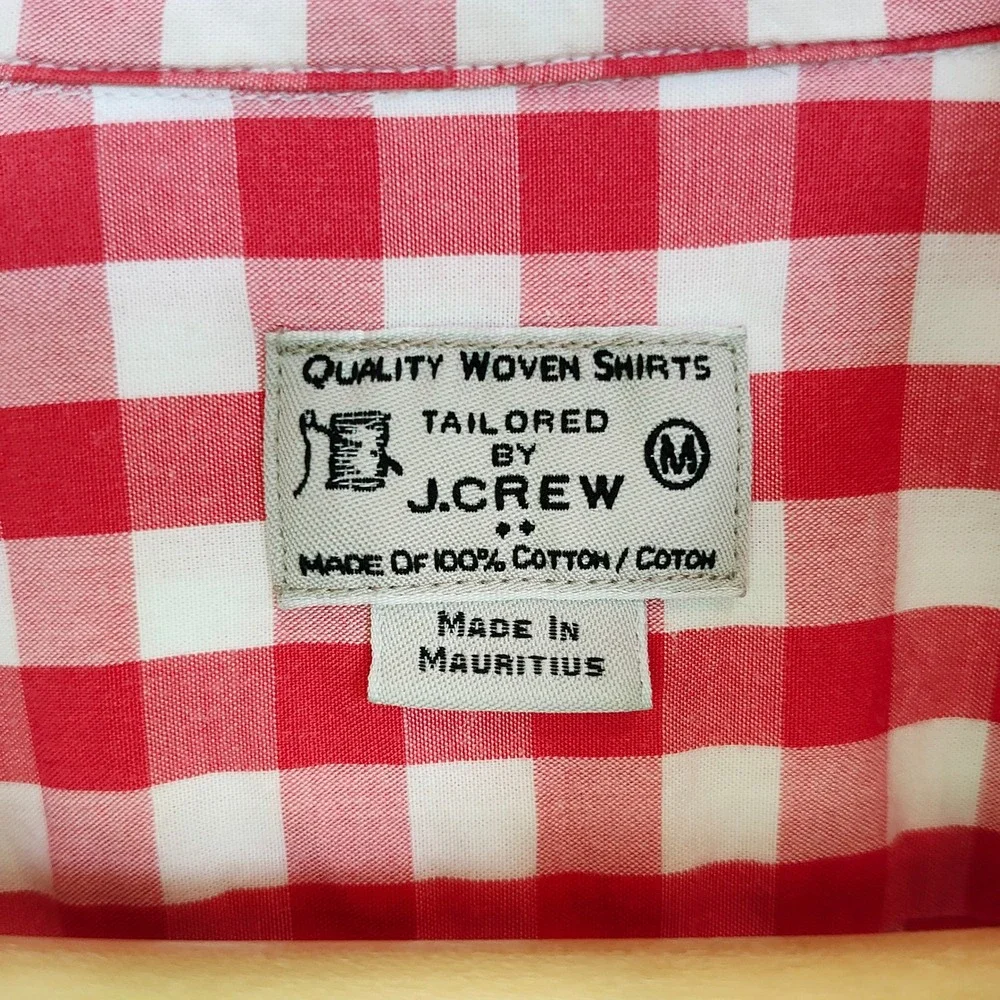 J.Crew Button-Down Shirt Men's Medium Red Checkered Long Sleeve